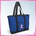 Pink Ribbon Tote Bag Blue Breast Cancer Awareness - For Travel or Beach Best Unique Gift Ideas for Her, Women, or Ladies