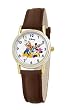 Disney Women's D078S007 Mickey Mouse and Friends Brown Leather Strap Watch