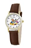 Disney Women's Mickey & Friends Bi-Color Cardiff Brown Croco Leather Strap Watch #0803C004D078S007