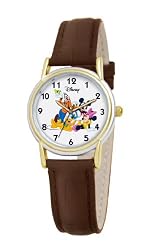 Disney Women's D078S007 Mickey Mouse and Friends Brown Leather Strap Watch