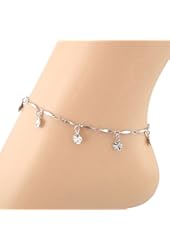Towallmark(TM) Glossy Line Clover Anklet Bracelet Sandal Barefoot Beach Foot Jewelry