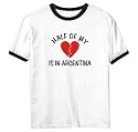 T-Shirt Ringer White " Half Of My Argentina " Country