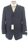 Jones NY Mens 3 Button 3 Piece Navy Blue Pinstripe Wool Suit - Size 42S