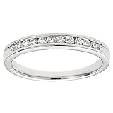 Platinum Channel-set Round Diamond Wedding Band