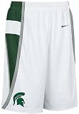 Michigan State Spartans 09 White NCAA Screen Printed Replica Basketball Shorts By Nike Team Sports