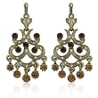 14kt Gold-Plated Chandelier Earrings with Multicolored Stones