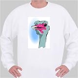 Sweatshirt with bird, flightless, ostrich XX-Large White