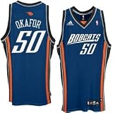 Emeka Okafor Youth Jersey: adidas Blue Replica #50 Charlotte Bobcats Jersey - Medium (10-12)