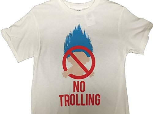 Fun Threads Men's No Trolling T shirt Medium White