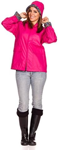 Rain Slicks - RAIN JACKET For WOMEN Classic Look With Floral Interior &amp; Hood