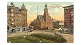 Post Office, Monument Square, Racine, Wisconsin Architecture Art Poster Print, 18x13