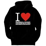I LOVE Kneeboarding CLASSIC Sports Mens Hoodie (Black, Sizes X-Small - XXX-Large)