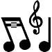 Black Musical Notes Cutouts 18pc