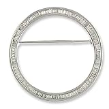 14K White Gold Diamond Circle Pin