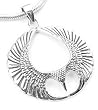 Winged Sterling Silver Spread Open Phoenix Wing Pendant