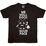 Adult Swim Aqua Teen Hunger Force Mooninites We Will Rock Your Face Mens T-Shirt, Small