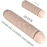 Healthy Vibes Realistic Penis Extension Kit - Lifelike Real Skin Cock Sheath - Increase Girth & Length - Penis Enhancer Instantly Add up to 3 Inches