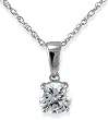 Sterling Silver 2.0 CTW Round CZ Solitaire Pendant on 18" Chain
