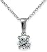 Sterling Silver 2.0 CTW Round CZ Solitaire Pendant on 18" Chain