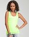 bebe Logo Neon Stripe Tank - NEON YELLOW/WHITE (S)