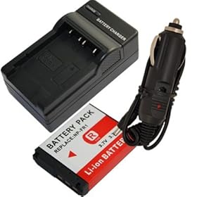 Battery + Charger + Car Plug for Sony CyberShot DSC-P150 DSC-P200 NP-FR1