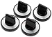 Stanco 4 Pack Universal Gas Range Stove Knobs, Black
