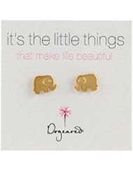 Dogeared "Its the Little Things" Gold-Plated Silver Elephant Post Earrings