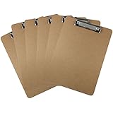 Trade Quest Letter Size Clipboard Low Profile Clip Hardboard (Pack of 6)