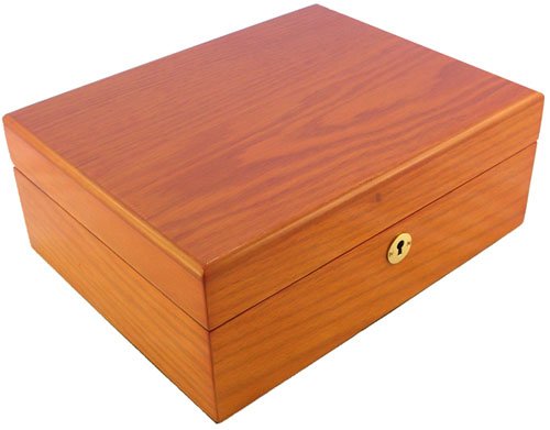 Beech Wood Compact Jewelry Combination Display Storage Case With High Gloss Piano Finish