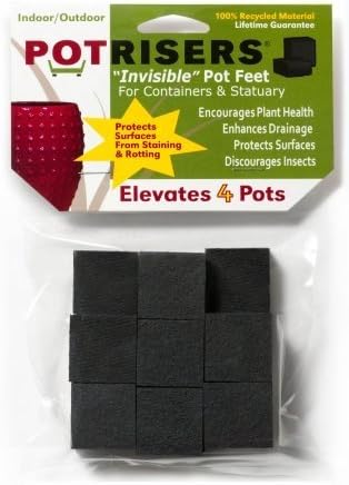 Pot Risers PR 16 16-Pack Invisible Pot Feet - Black
