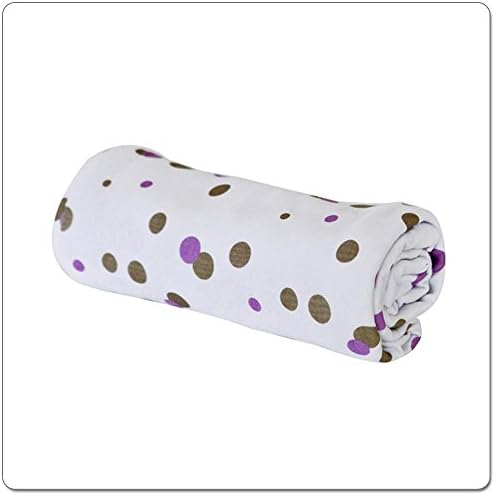VANCHI Super-Sized Pure Cotton Knit Wrap, Swaddle Blanket - Lavender Spot, Large