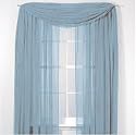 Elegance Voile Blue Sheer Curtain, 40"x216" Scarf