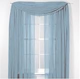 Elegance Voile Blue Sheer Curtain, 60"x63" Elegance Voile Blue Sheer Curtain, 60"x63"
