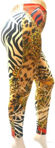 YUMMY PLUS YP1273 Leggings PANTS BEIGE Cheetah Print WOMENS PLUS Size SKINNY LEG (2X)