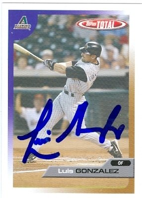 Luis Gonzalez Autographed/Hand Signed MLB Baseball Card (Arizona Diamondbacks)