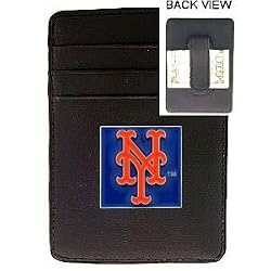 New York Mets Leather Money Clip Card Holder