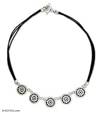 Leather choker, 'Summer Sun' 0.2 W 18.3 L