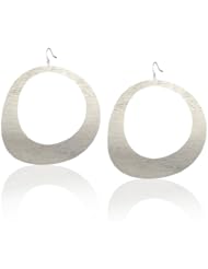 Shaesby "Flamenco" 14k Yellow Gold and Silver Extra Large Open Circle Earrings