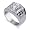 Mens .925 Sterling Silver Cubic Zirconia Band Rhodium Ring 9