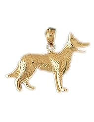 Dazzlers Solid 14k Gold German Shepherd Dog Charm Pendant Available in three colors from jewelsberry (weights: 3.2 grams only)