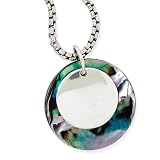 925 Silver & Abalone Shell Round Pendant