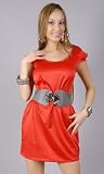 MEMPHIS Cap Sleeve Open Back Satin Dress Red