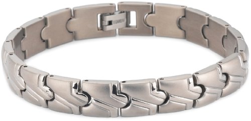 Matte and Polished Titanium 10mm Bracelet, 8″