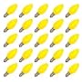 Vickerman 10058 - C7 Candelabra Screw Base Ceramic Yellow 25 Pack Christmas Light Bulbs (V471755)