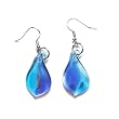 Blue Belle Foil Glass Dangle Fashion Earrings