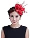 Lady Pillbox Hat Bridal Fascinator Wedding Feather Hair Clip Headwear