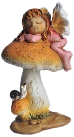 Top Collection Enchanted Story Fairy Garden Little Fairy Sleeping on Mushroom Outdoor Statue