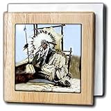 Indian Chief - 6 Inch Tile Napkin Holder