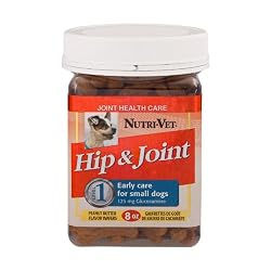 Nutri-Vet Glucosamine Peanut Butter Bone and Joint Biscuits for Small Dogs, 8 Ounce