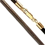 18K Yellow Dark Brown 1.5mm 18 Leather Cord Necklace Reviews 411BnVewSFL. SL160 18K Yellow Dark Brown 1.5mm 18 Leather Cord Necklace Reviews